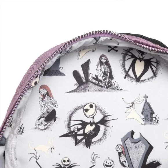 Loungefly Disney Nightmare Before Christmas Glow in Dark Backpack 707 Street NWT